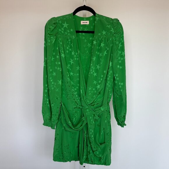 Zadig & Voltaire Recol Jac Stars Silk Dress Medium Size - Picture 1 of 8